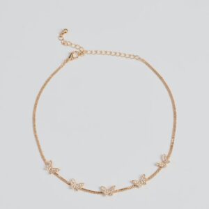 In Flight Butterfly Rhinestone Choker