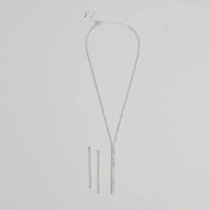 Luxe Gleam Rhinestone Necklace And Earrings Set