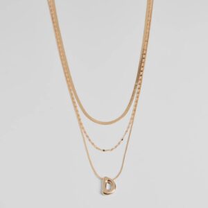 D Initial Layered Bubble Necklace