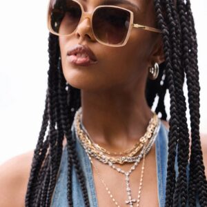 Graceful Elegance Cross Charm Lariat Necklace