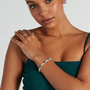 Glistening Glamour Gemstone And Rhinestone Bracelet