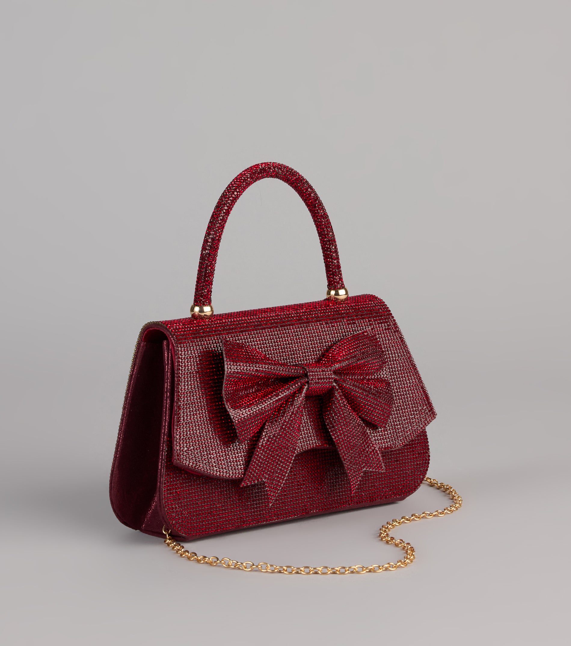 So Pristine Bow Rhinestone Purse - Image 8