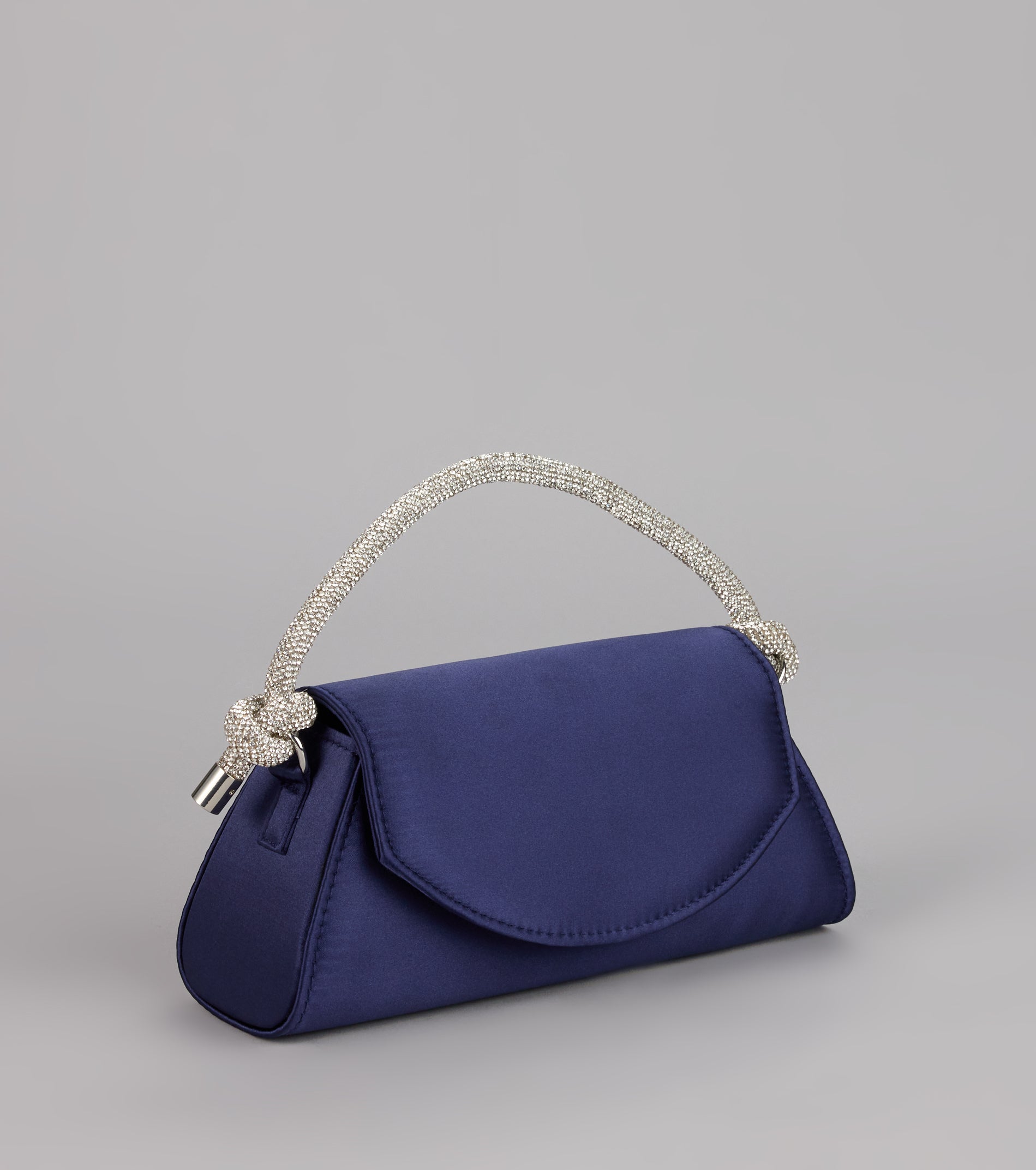 Glam Aspiration Rhinestone Strap Satin Handbag - Image 7