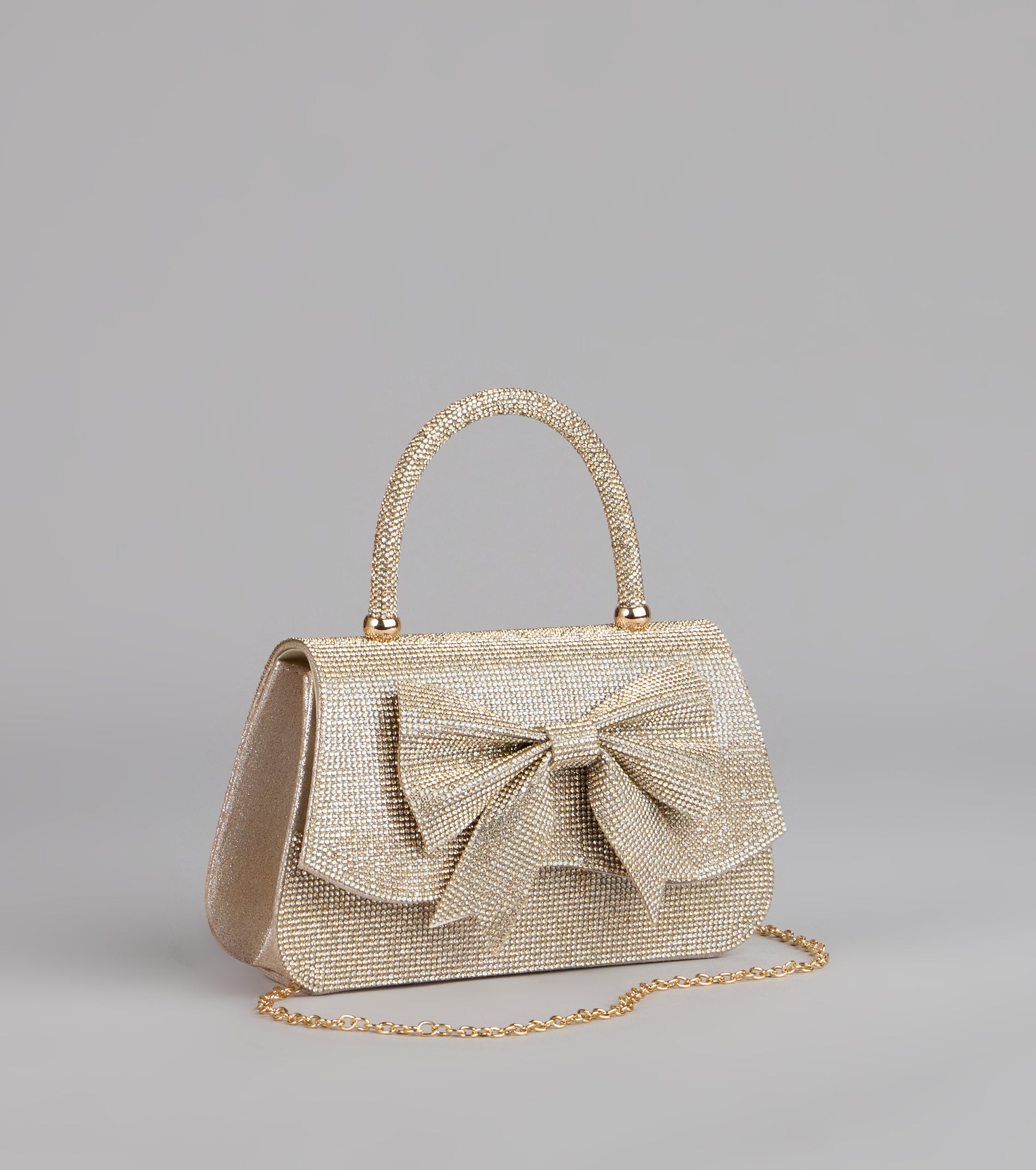 So Pristine Bow Rhinestone Purse - Image 3