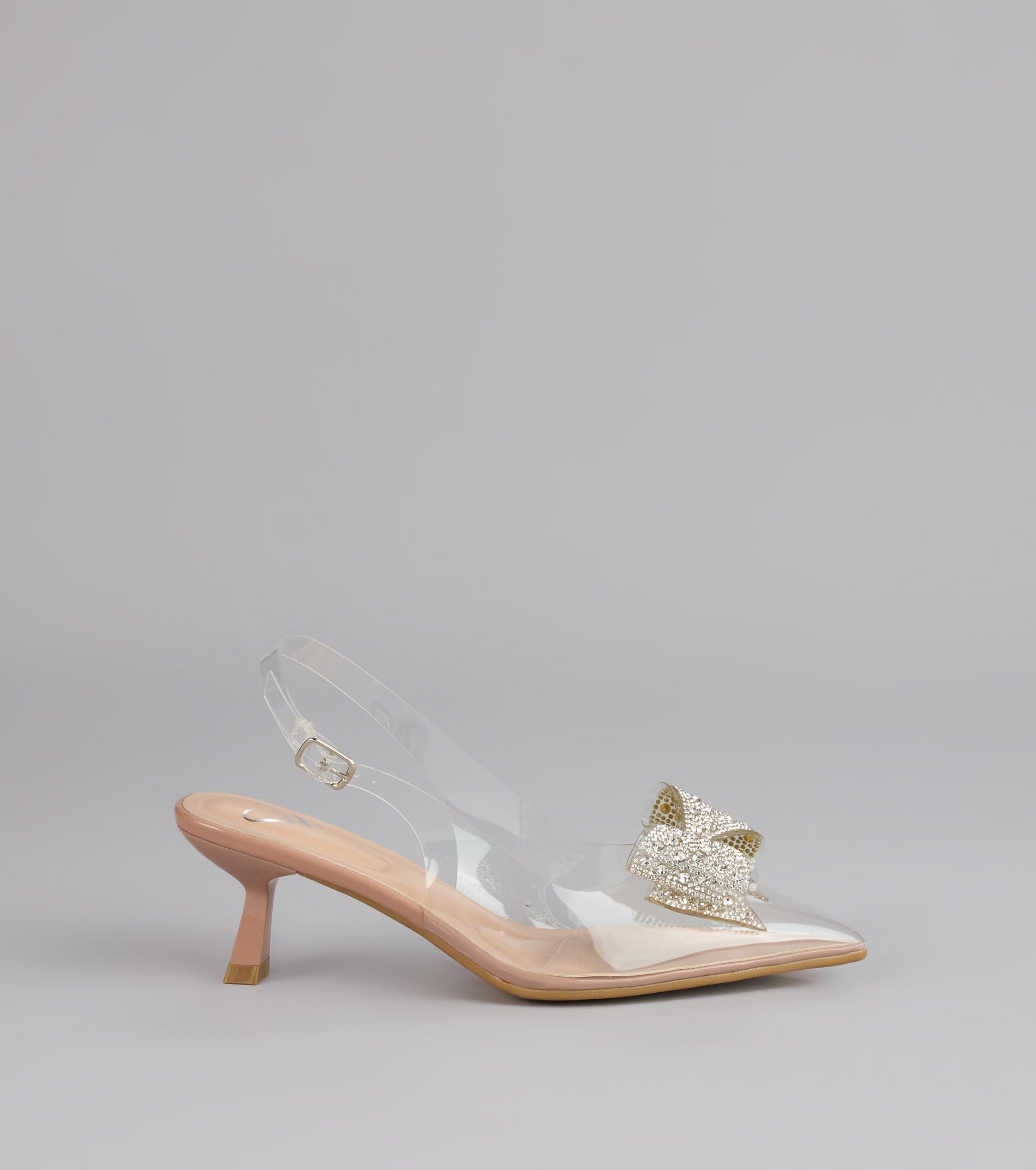 Pretty Precision Rhinestone Bow Slingback Mules - Image 2