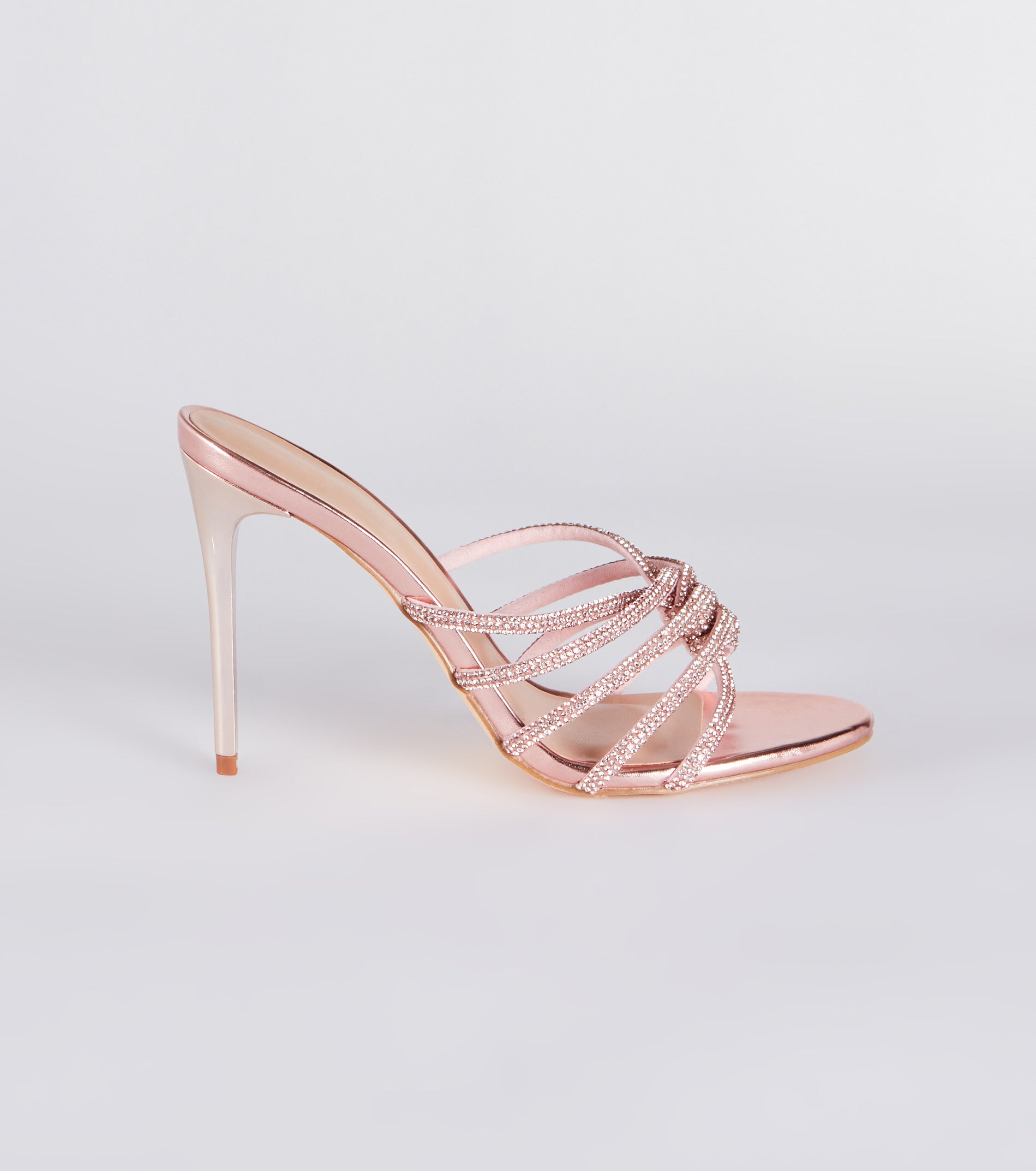 Show Up And Sparkle Rhinestone Metallic Mules - Image 2