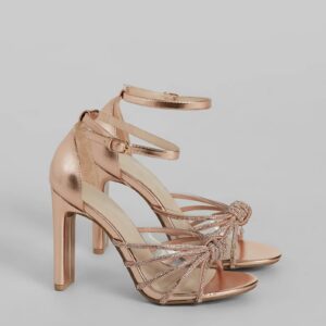 Glitzy Mood Rhinestone Strappy Metallic Heels