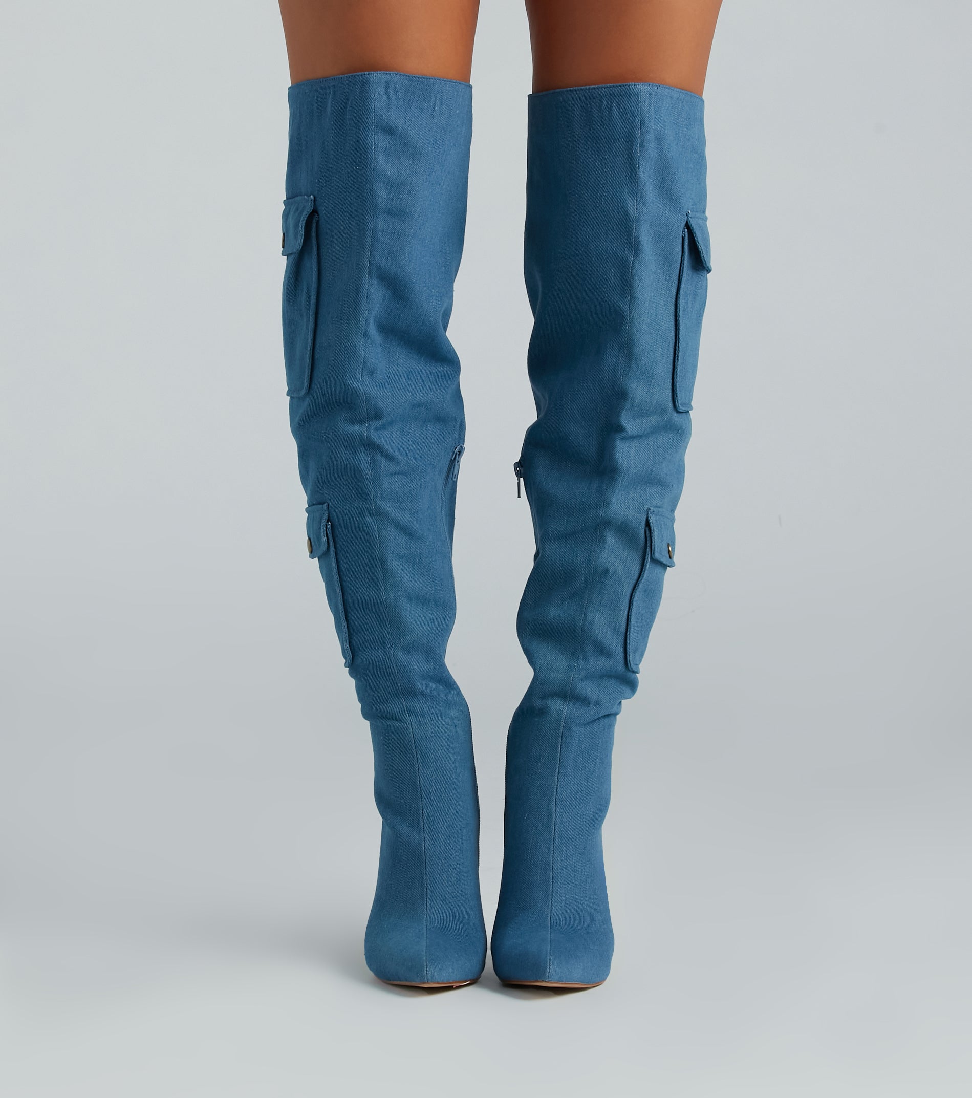 Bold Babe Denim Over-The-Knee Stiletto Boots - Image 2