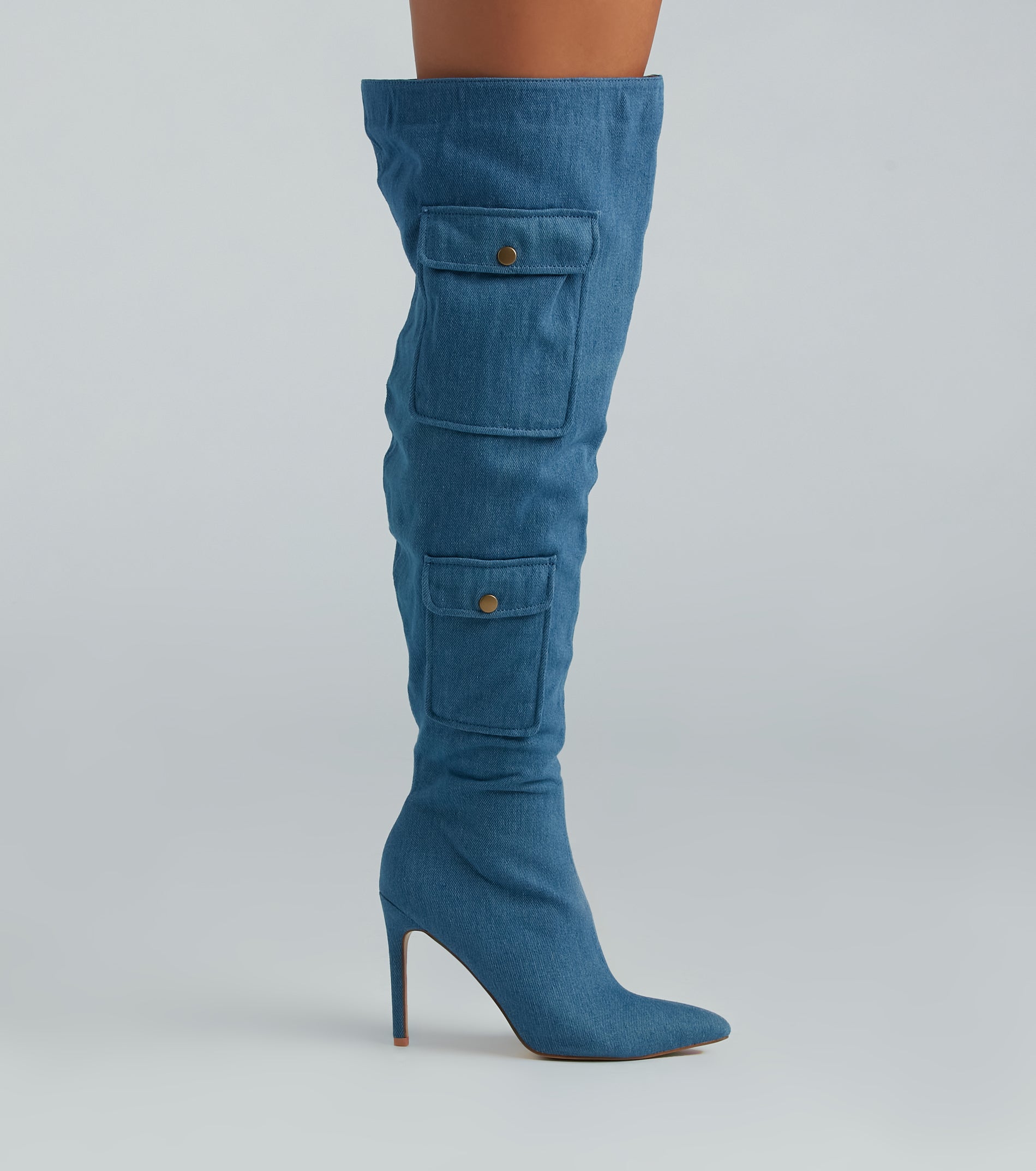 Bold Babe Denim Over-The-Knee Stiletto Boots - Image 3