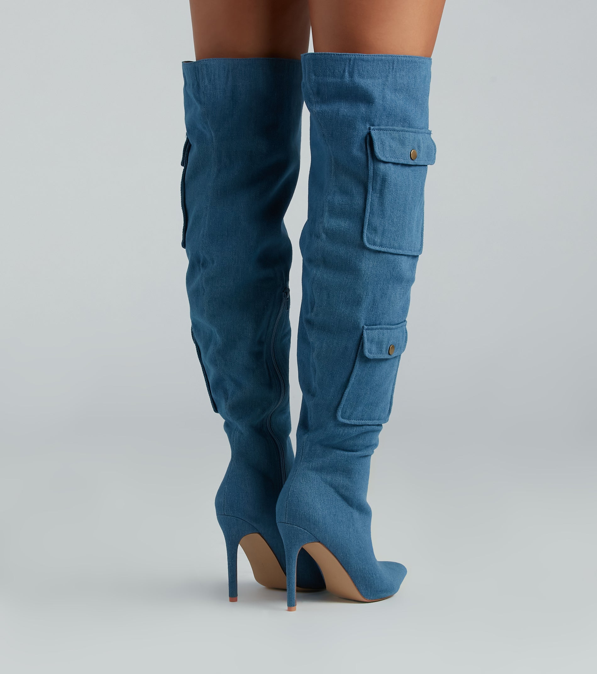 Bold Babe Denim Over-The-Knee Stiletto Boots - Image 4