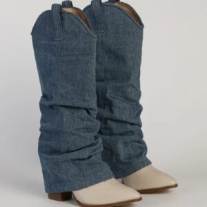 Denim Diva Fold-Over Western Boots