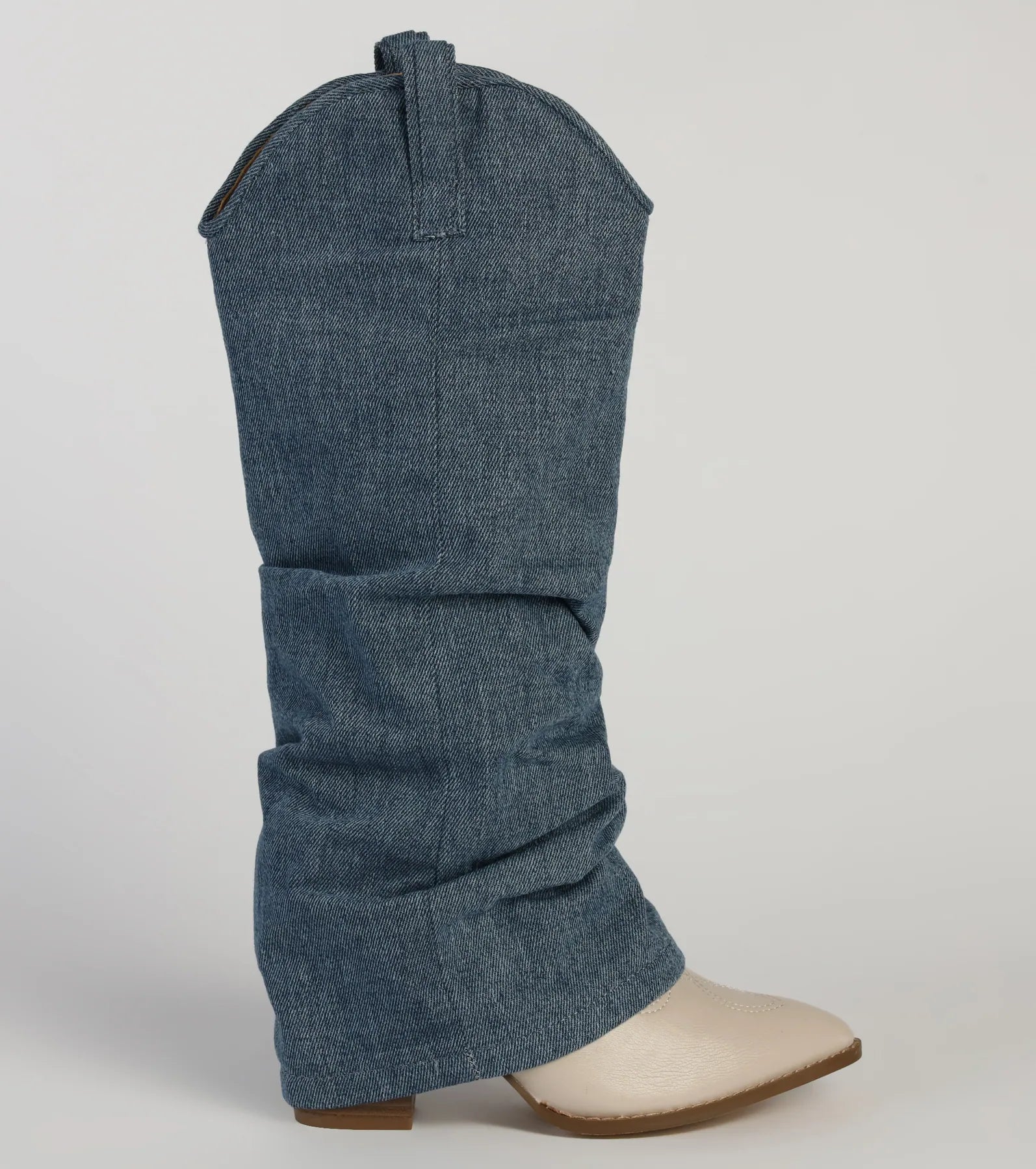 Denim Diva Fold-Over Western Boots - Image 2