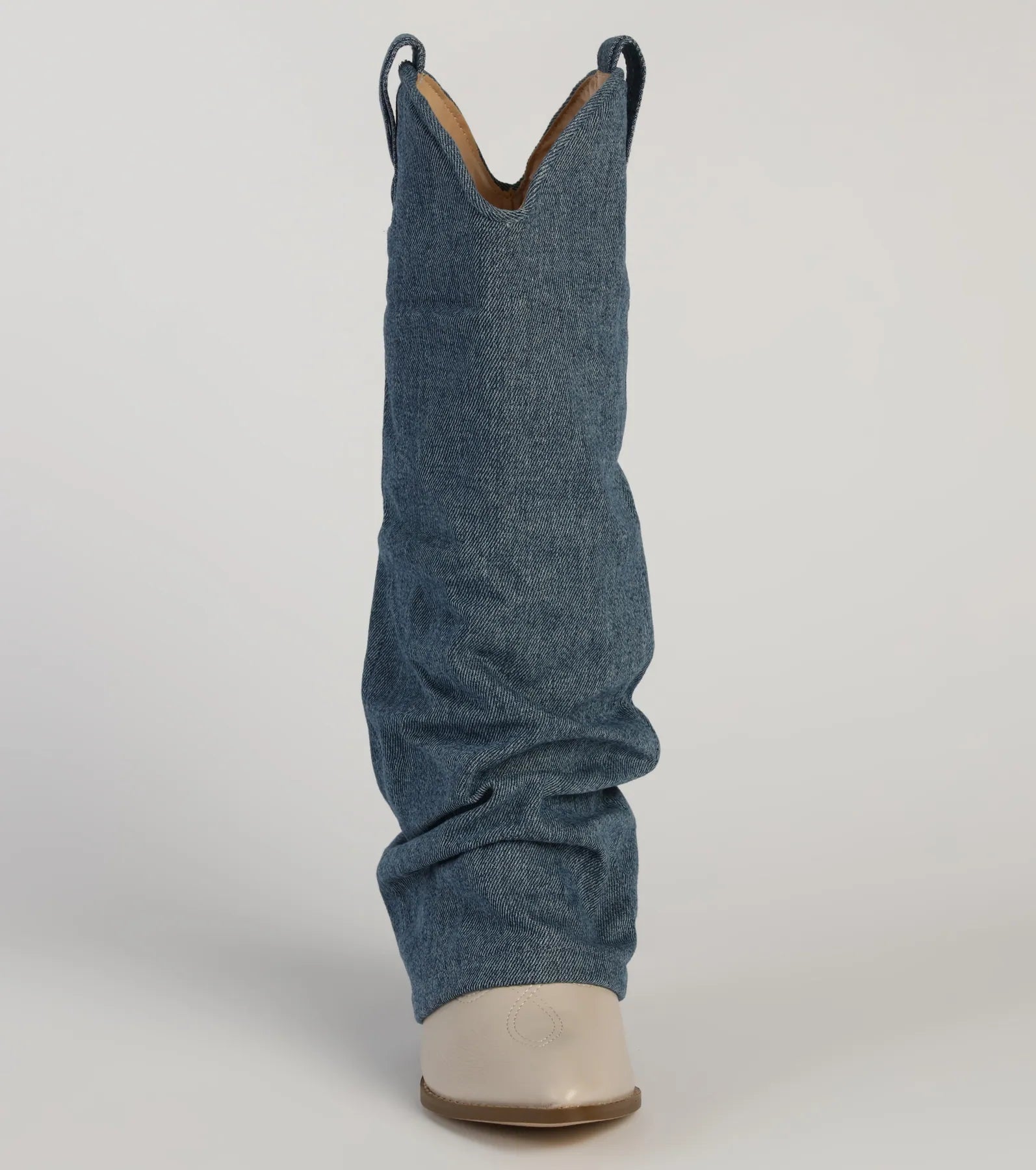 Denim Diva Fold-Over Western Boots - Image 3