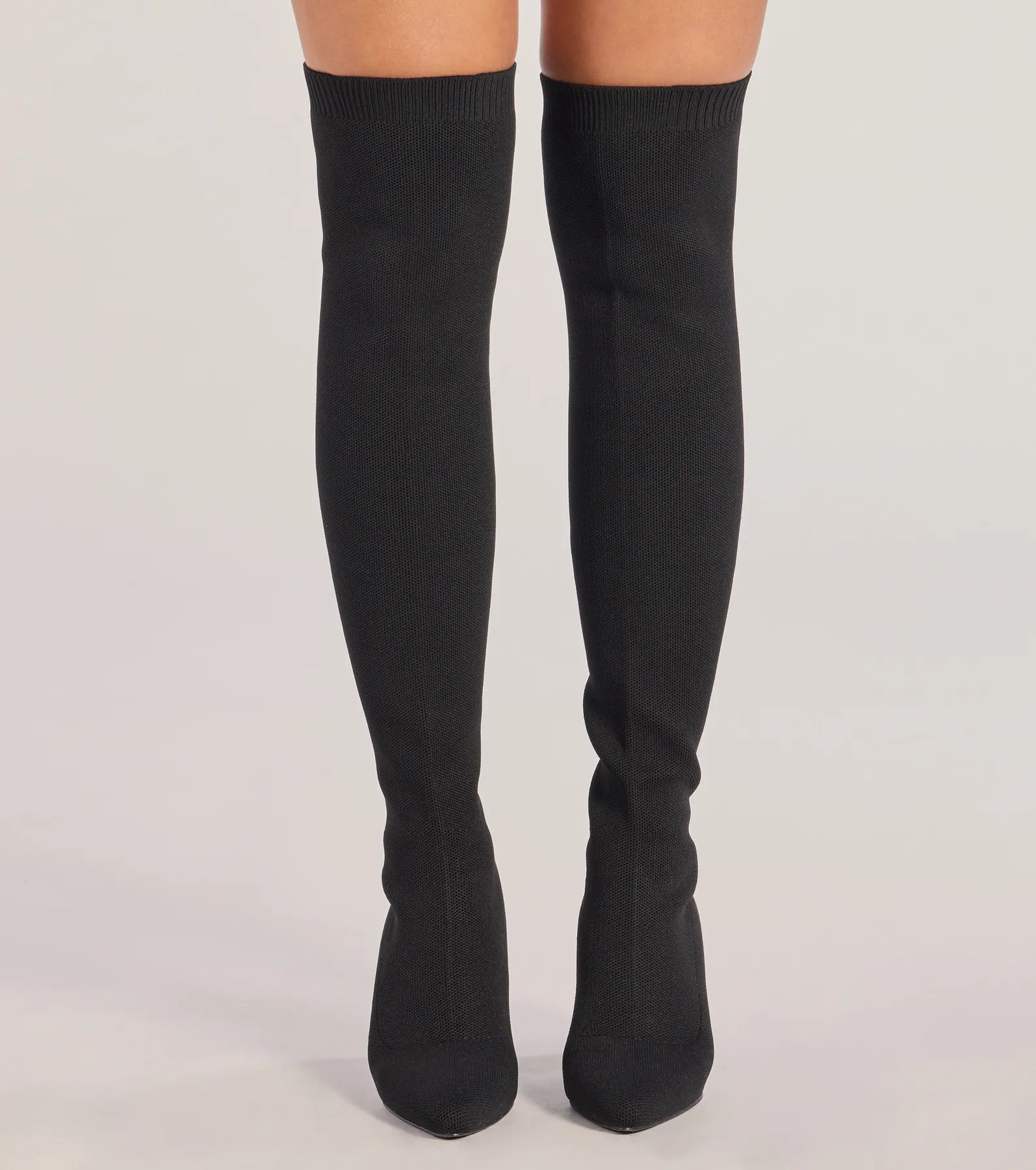 Chic Stride Knit Over-The-Knee Boots - Image 2