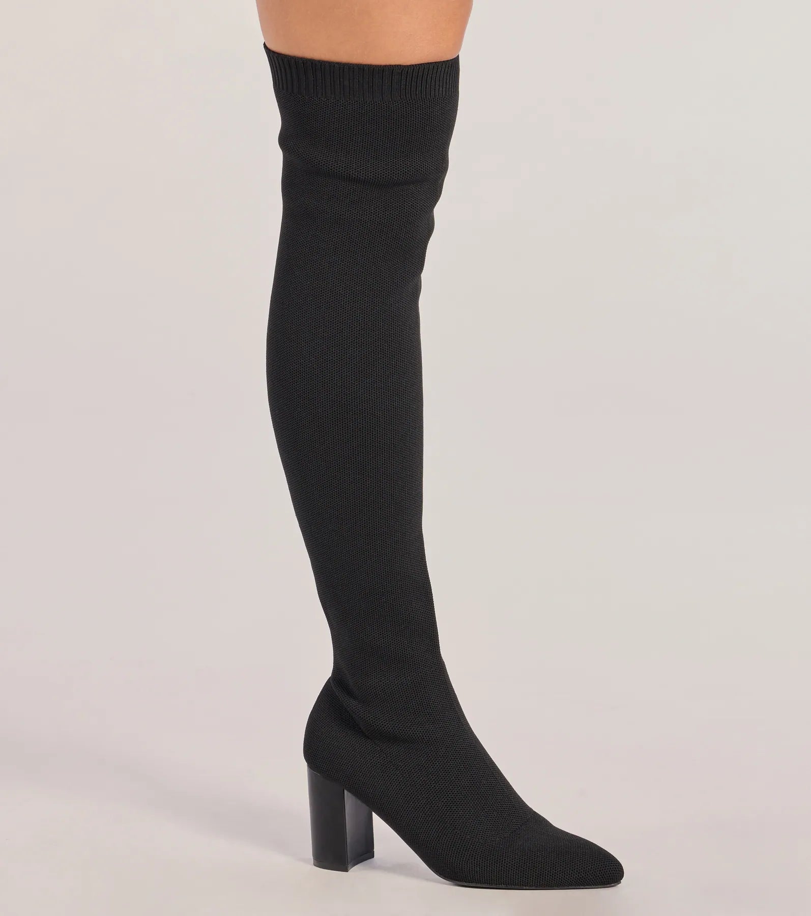 Chic Stride Knit Over-The-Knee Boots - Image 3