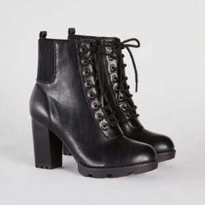 Edgy Perfection Lace-up Heeled Combat Booties