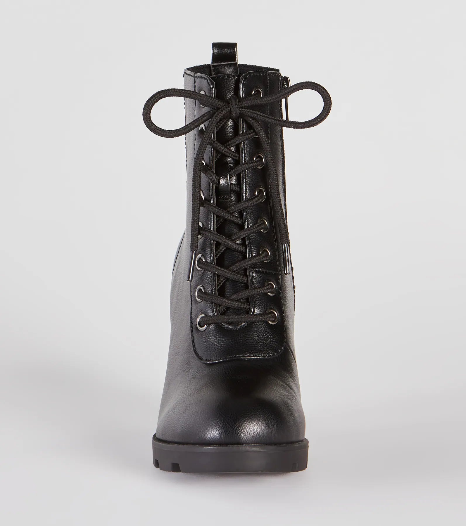 Edgy Perfection Lace-up Heeled Combat Booties - Image 3