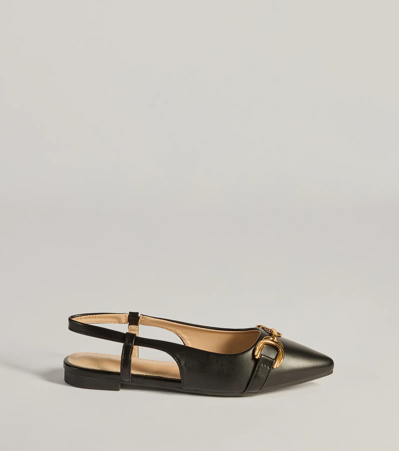 Luxe Allure Pointed-Toe Faux Leather Flats - Image 2