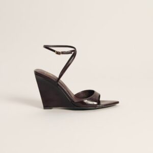 Plans on Point Patent Strappy Wedge Sandals