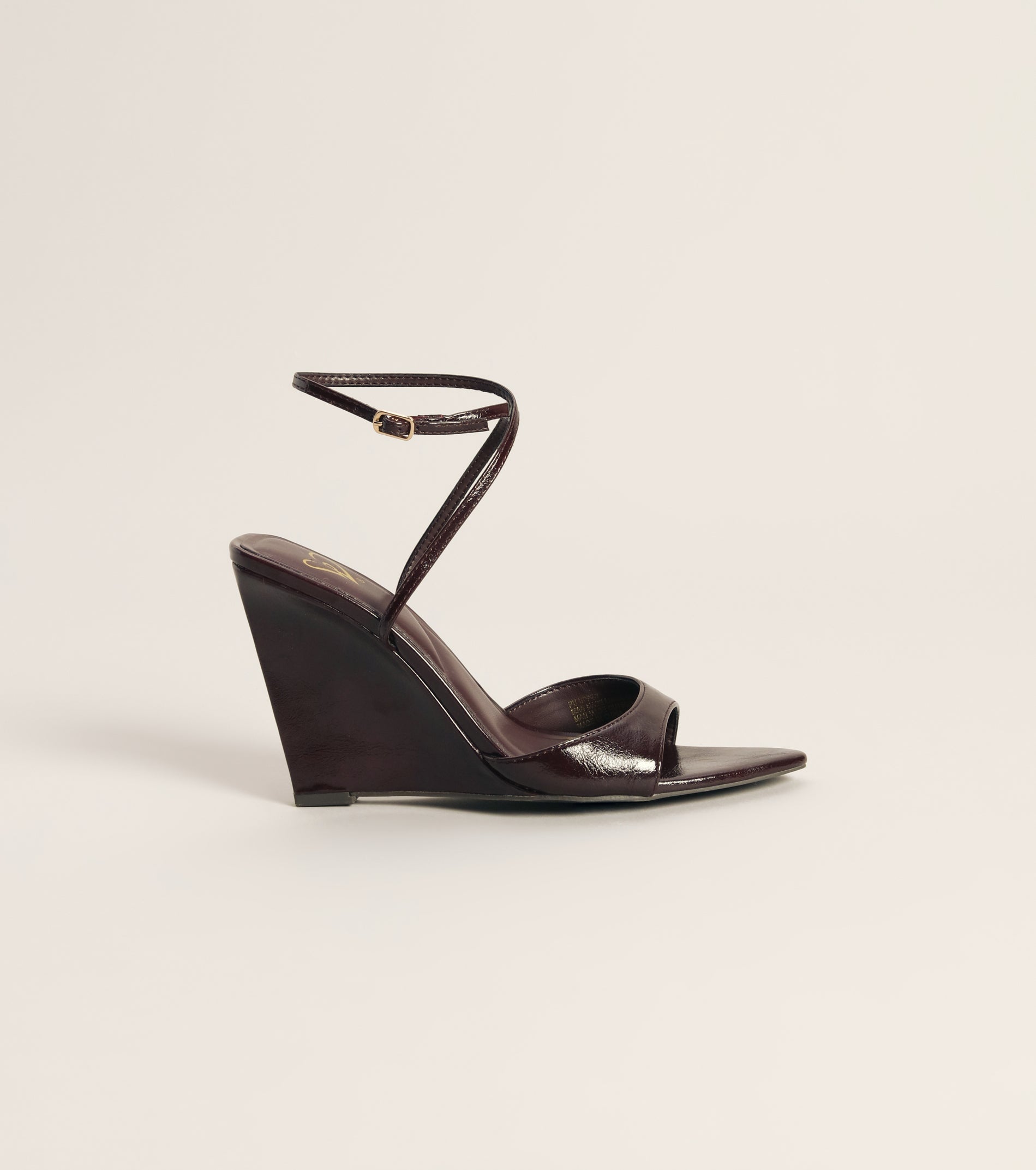 Plans on Point Patent Strappy Wedge Sandals