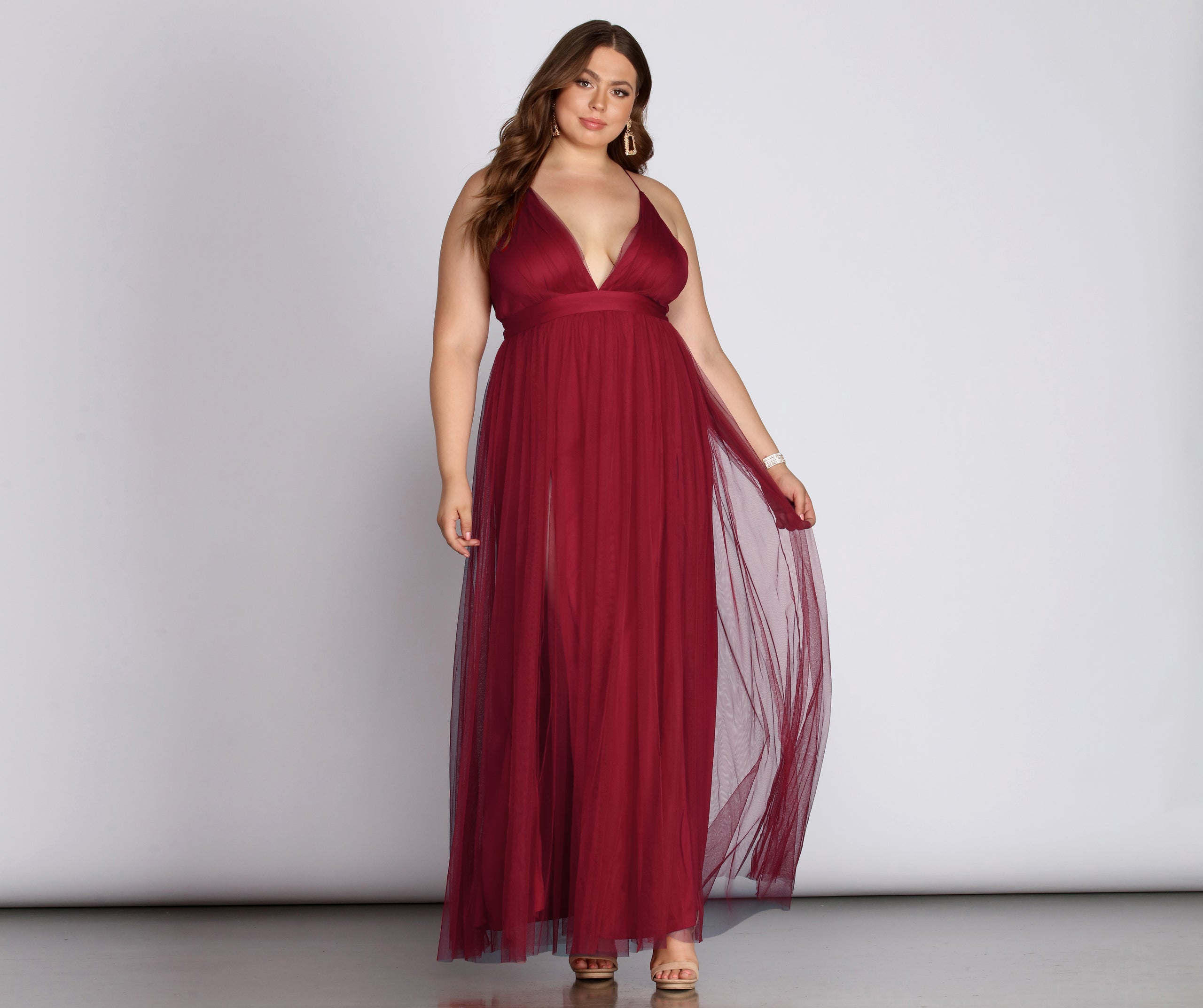 Plus Elisabeth Pleated Tulle Formal Dress - Image 10