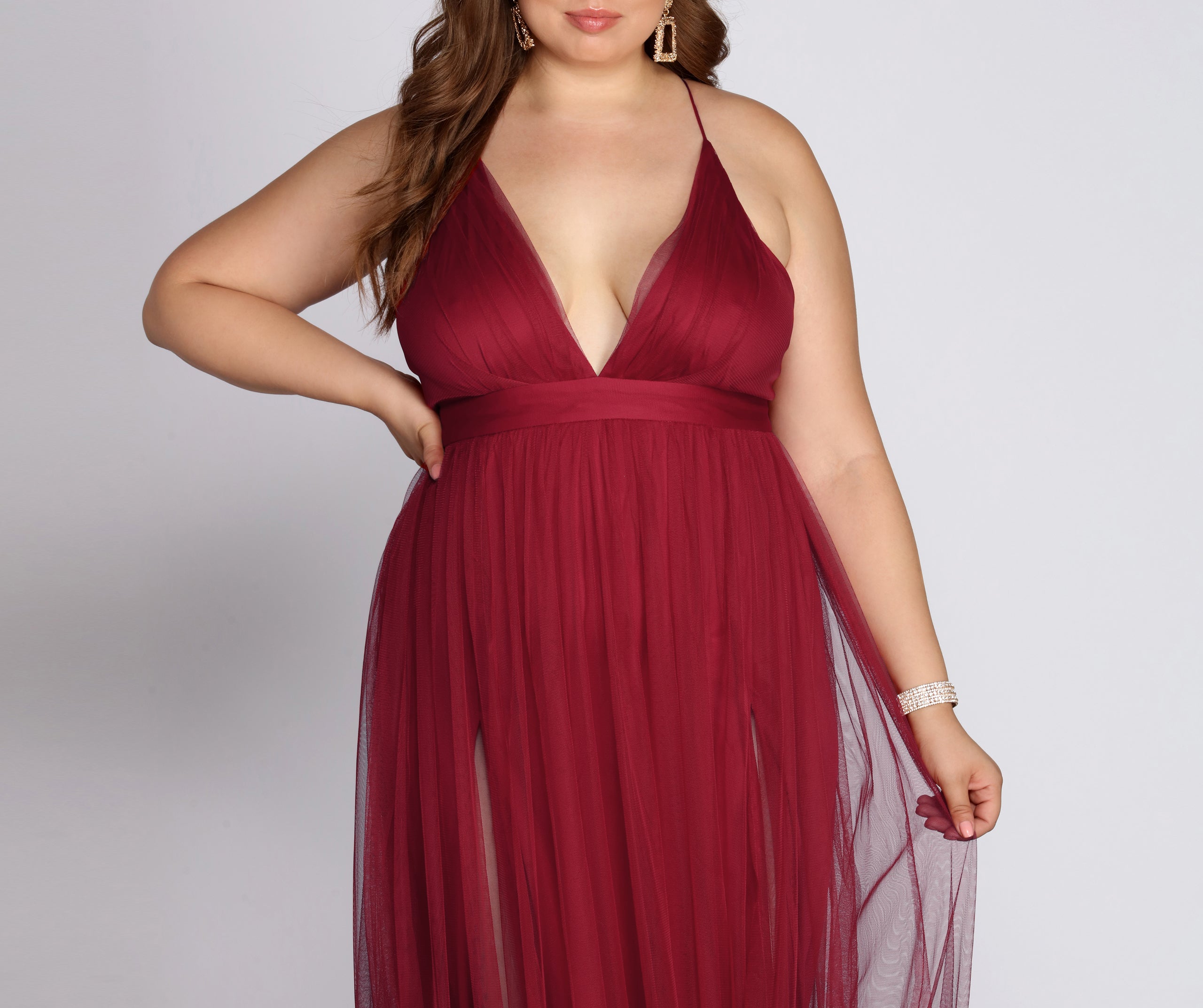 Plus Elisabeth Pleated Tulle Formal Dress - Image 11