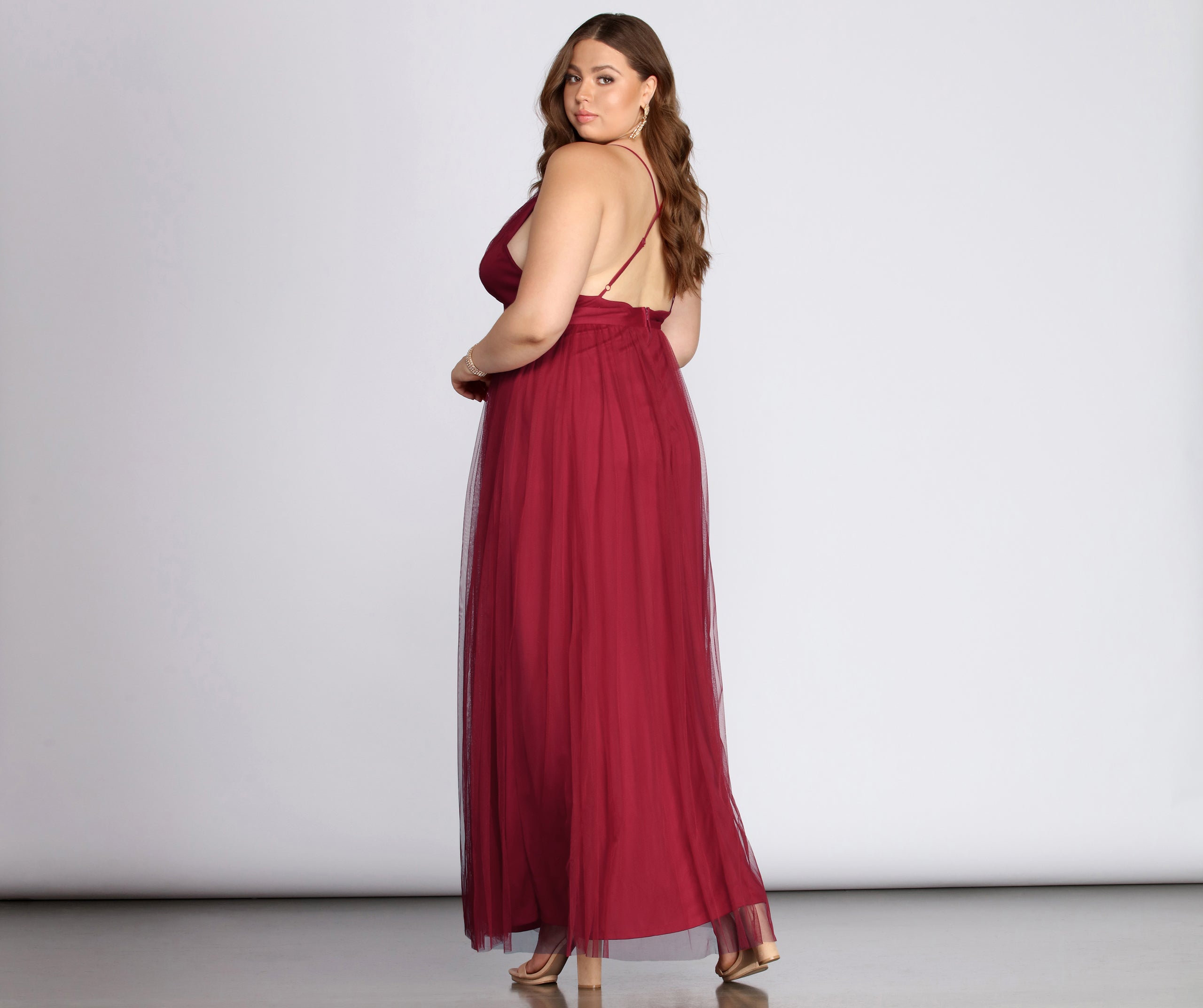 Plus Elisabeth Pleated Tulle Formal Dress - Image 12