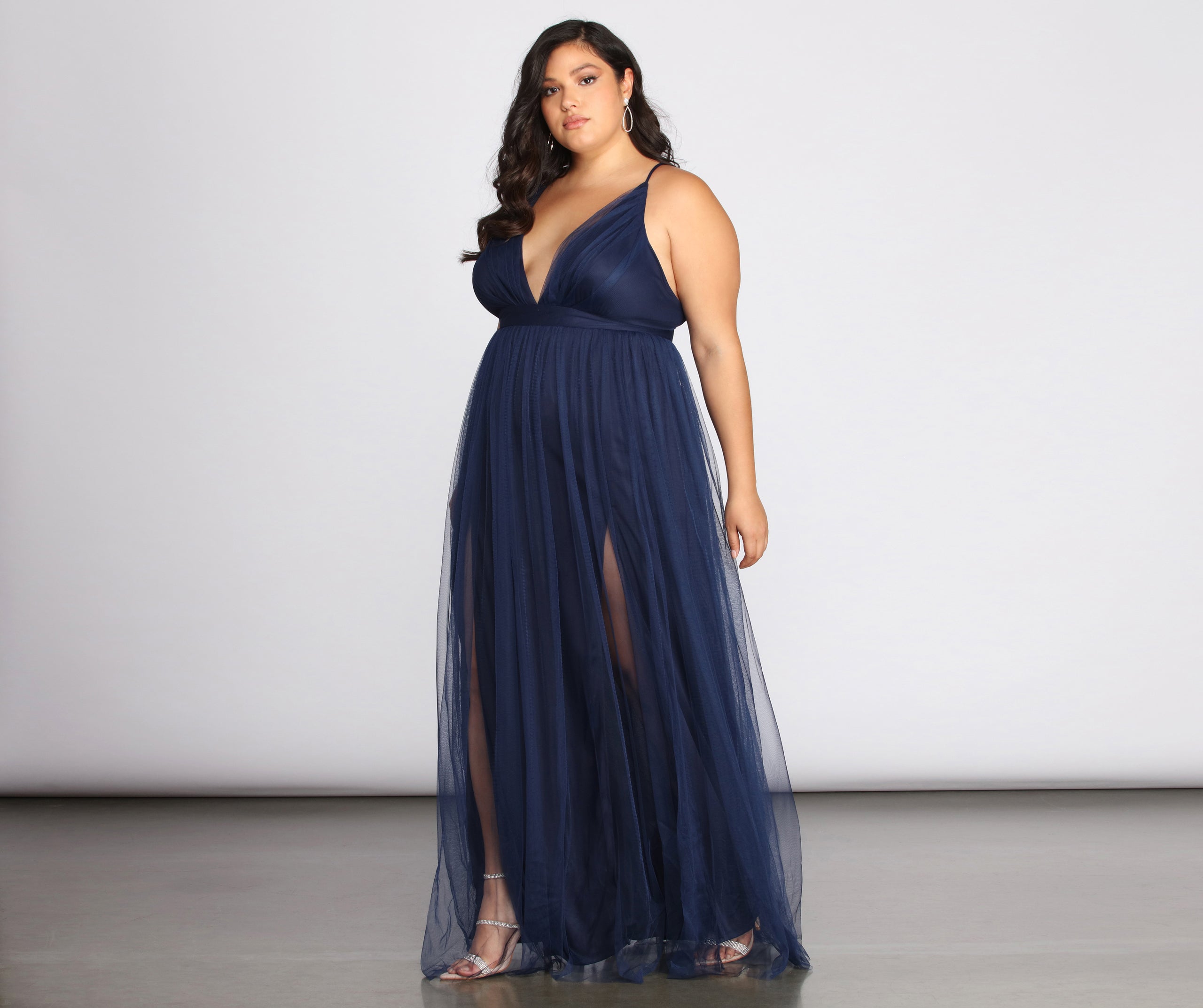 Plus Elisabeth Pleated Tulle Formal Dress - Image 5
