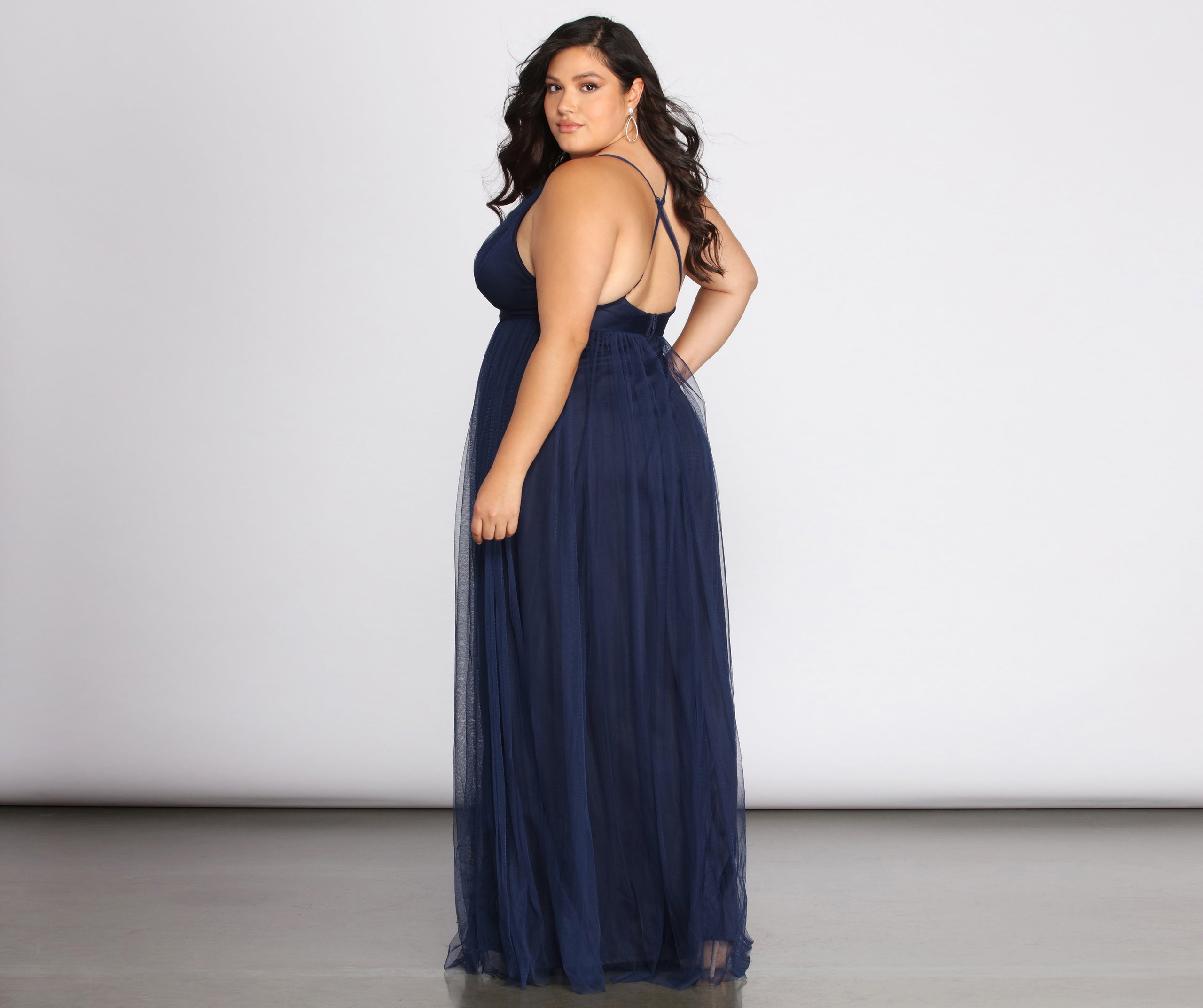 Plus Elisabeth Pleated Tulle Formal Dress - Image 6