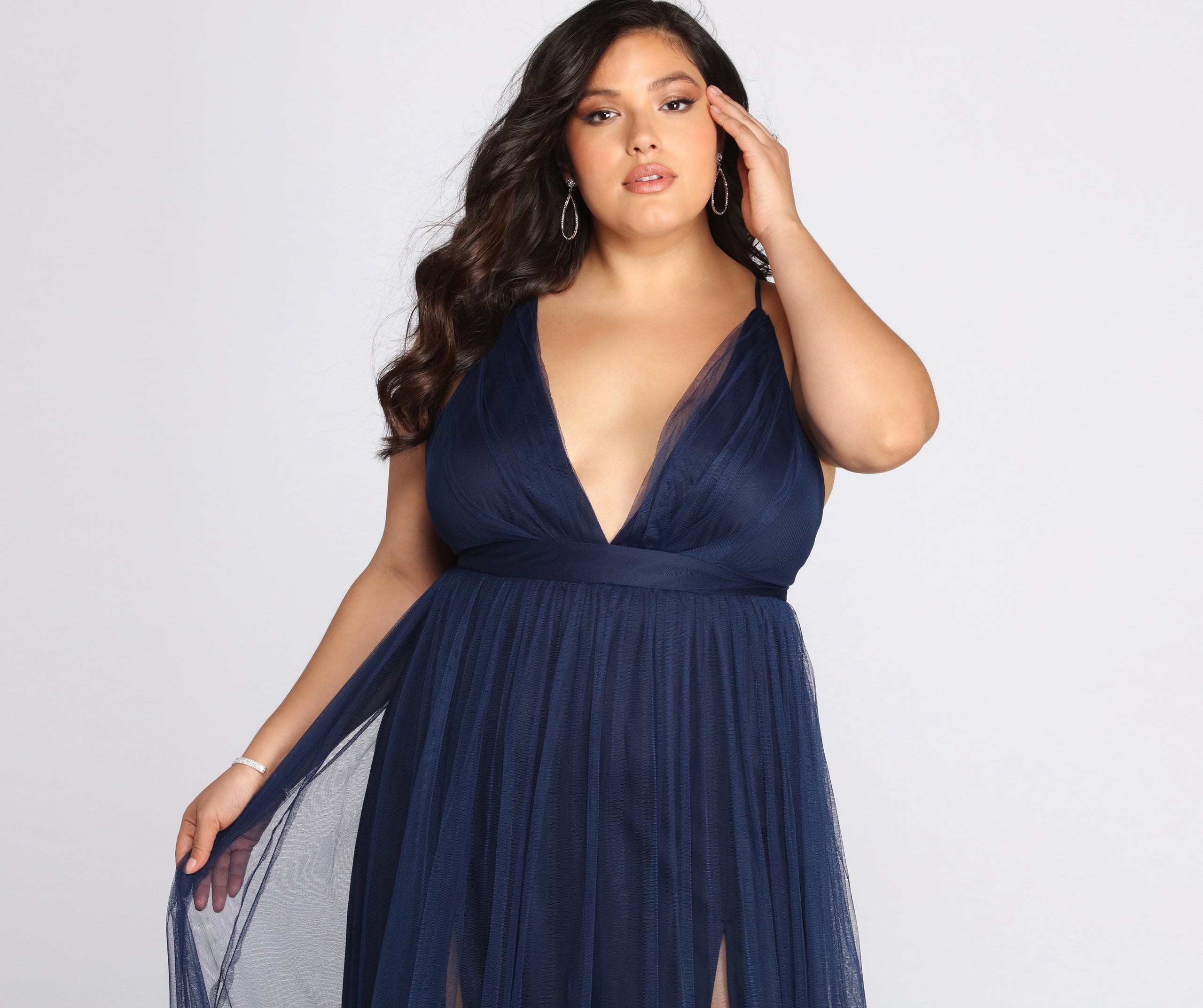 Plus Elisabeth Pleated Tulle Formal Dress - Image 8