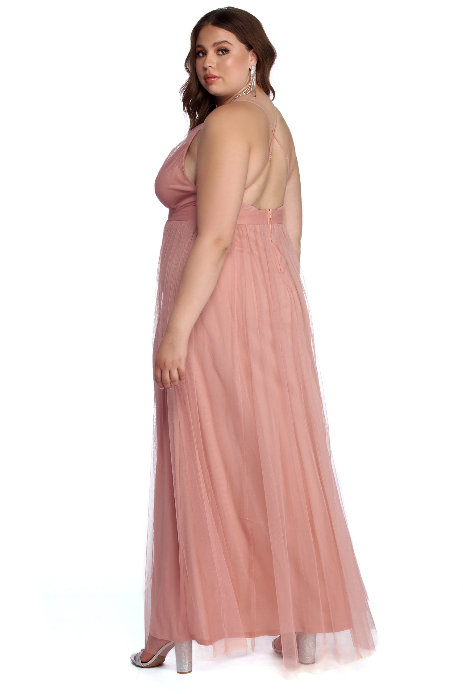 Plus Elisabeth Pleated Tulle Formal Dress - Image 3