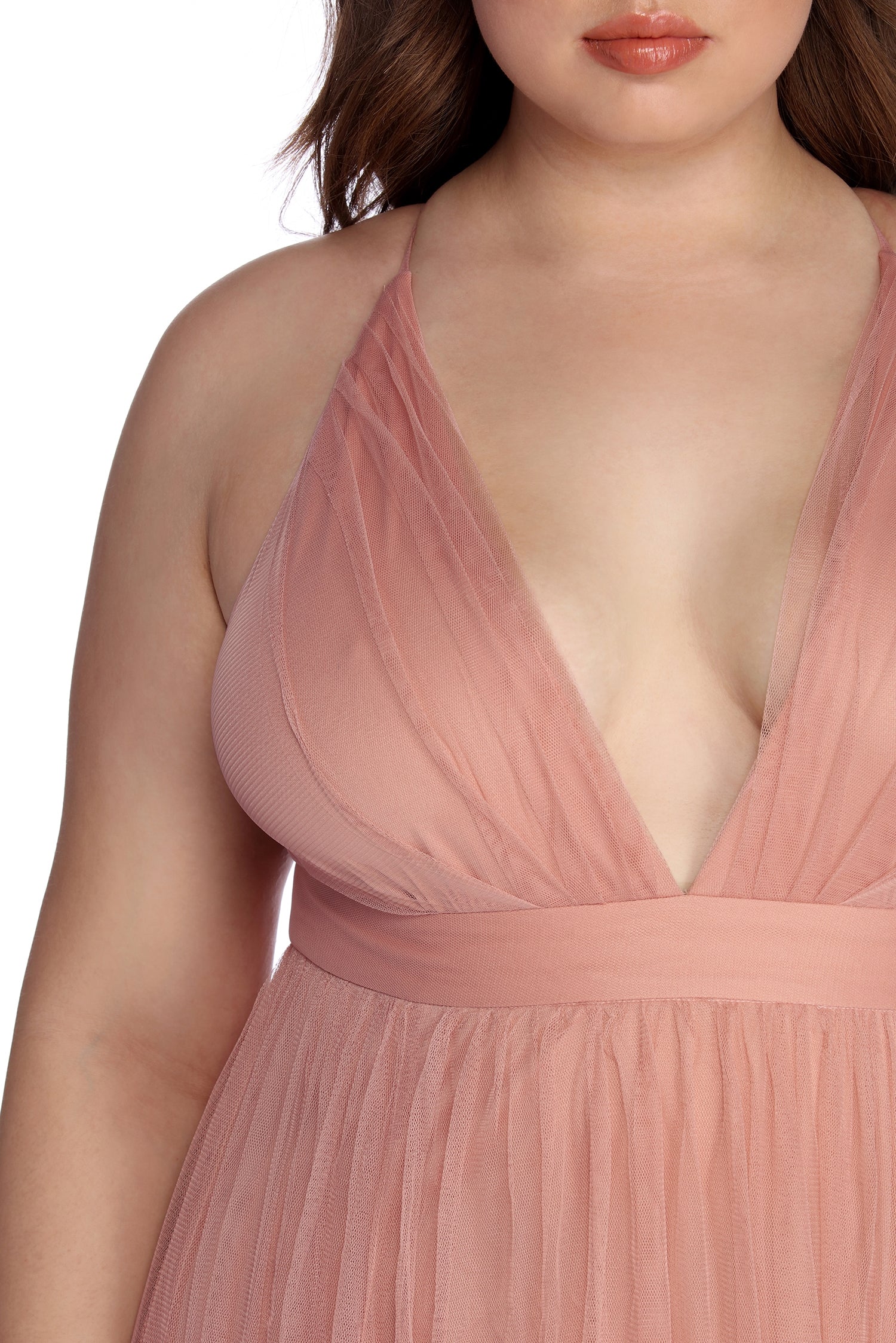 Plus Elisabeth Pleated Tulle Formal Dress - Image 4